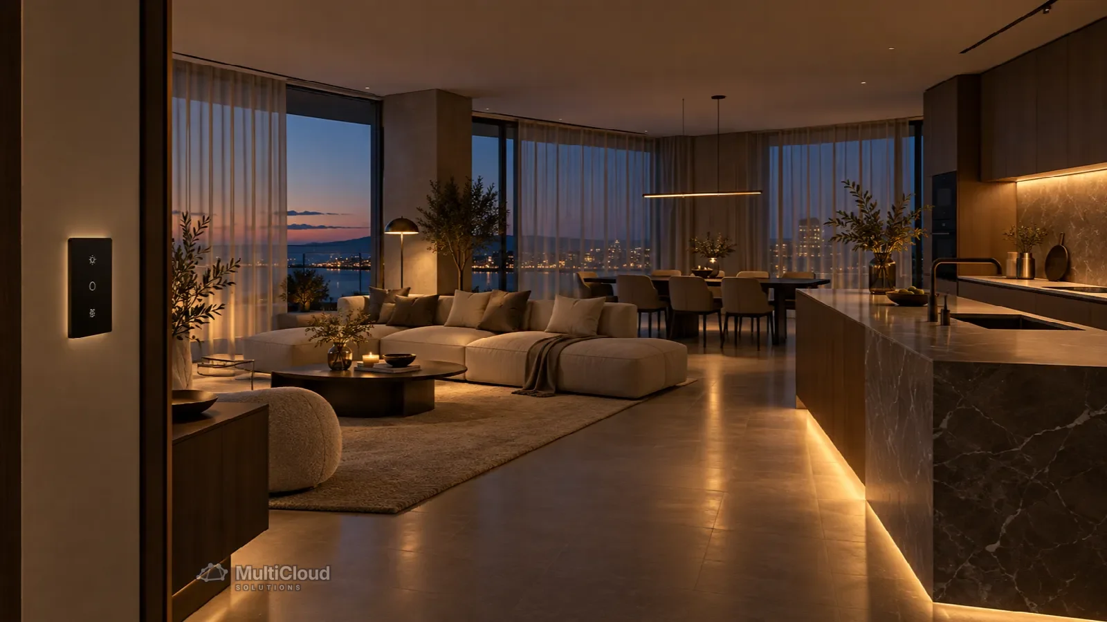 Ilustração de automação residencial integrada